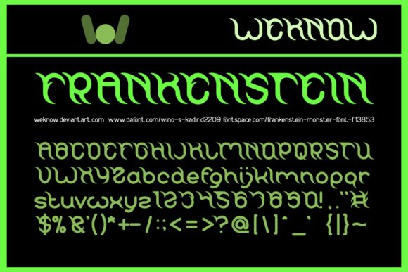 Frankenstein: A Bold Display Font for Creative Product Design